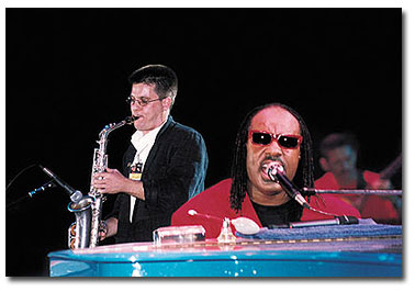Arik with Stevie Wonder